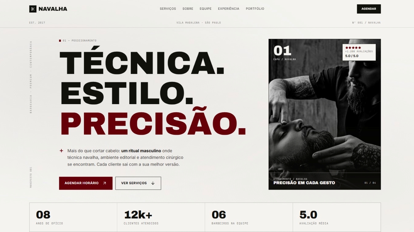 SITE PARA BARBEARIA